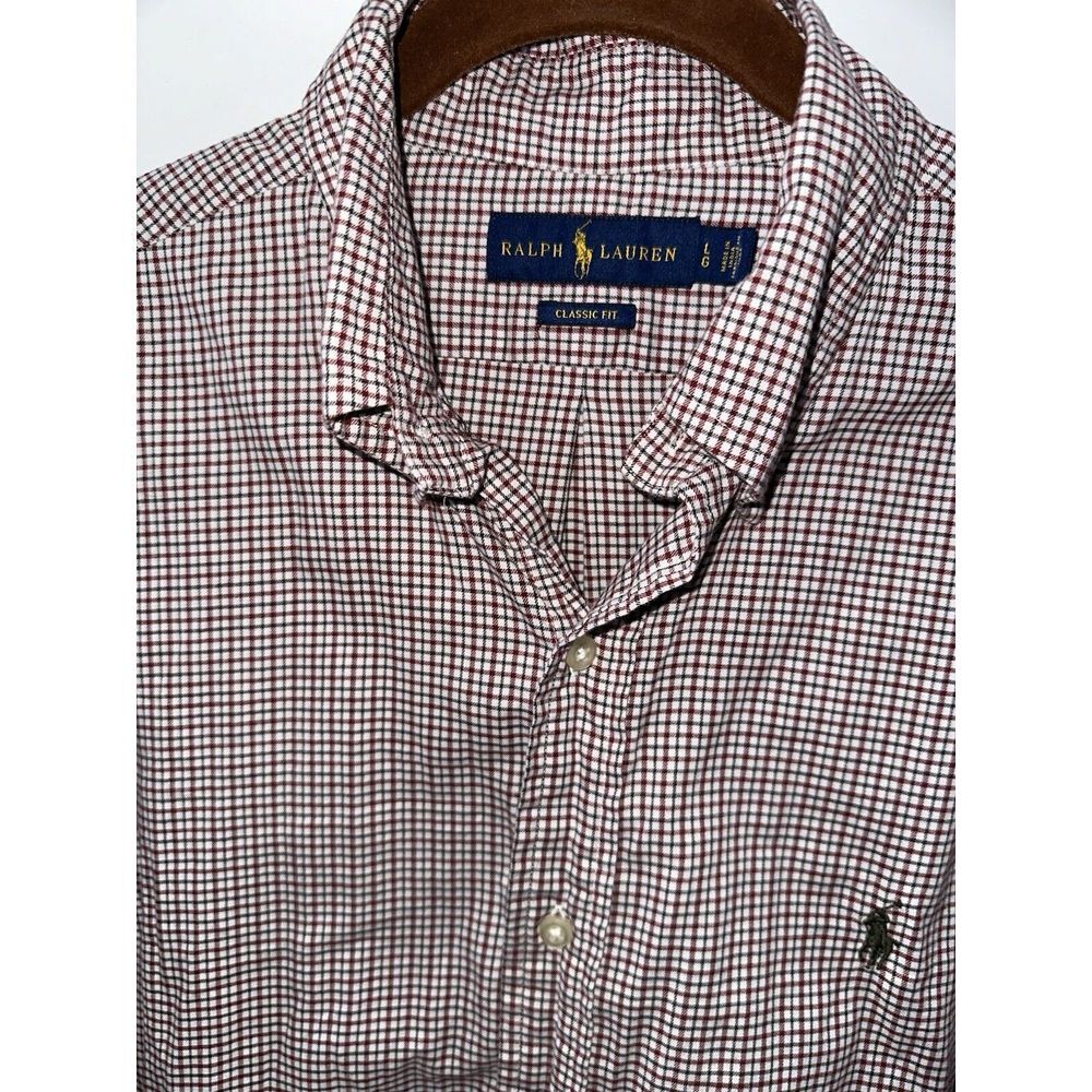 Polo Ralph Lauren Mens Long Sleeve Plaid Button Down Large 100% Cotton